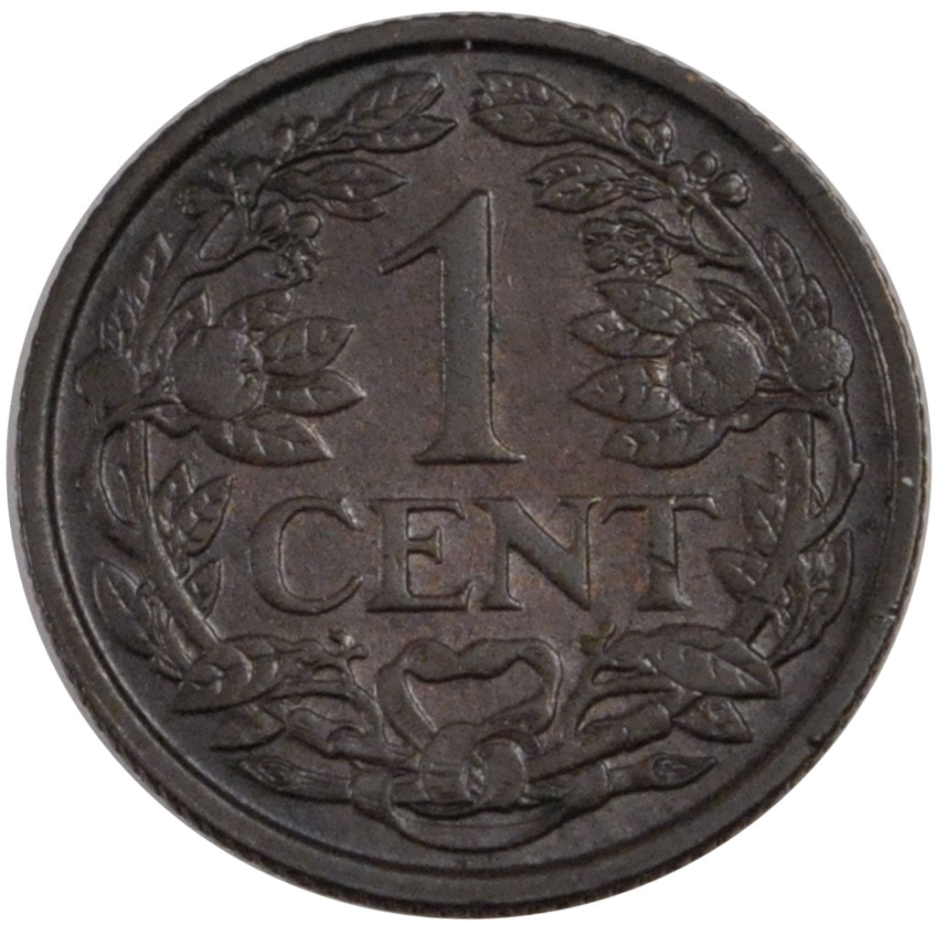 NETHERLANDS, Cent, 1929, KM #152, AU(55-58), Bronze, 19, 2.59