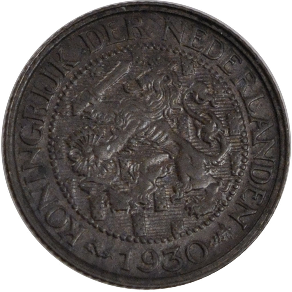 NETHERLANDS, Cent, 1930, KM #152, AU(55-58), Bronze, 19, 2.44