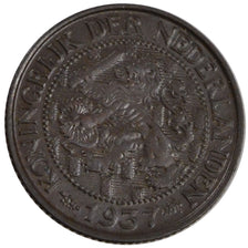 NETHERLANDS, Cent, 1937, KM #152, AU(55-58), Bronze, 19, 2.52