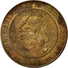 Coin, Netherlands, William III, 2-1/2 Cent, 1881, AU(55-58), Bronze, KM:108.1