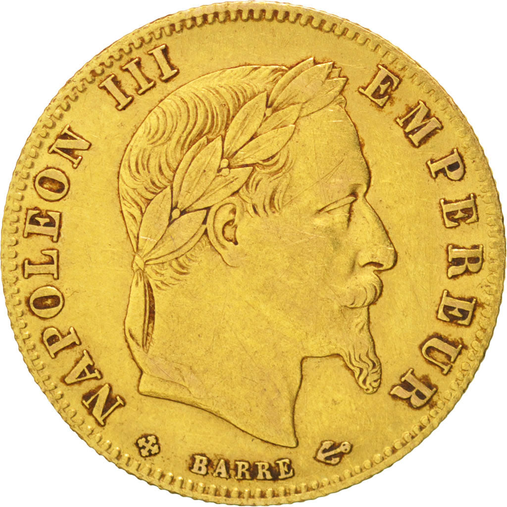 France, Napoleon III, 5 Francs, 1864, Strasbourg, EF(40-45), KM 803.2
