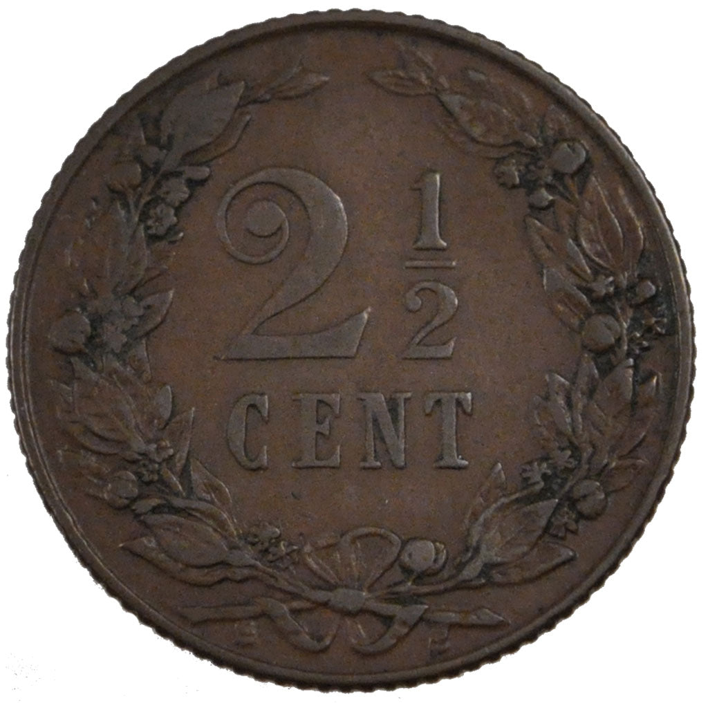 NETHERLANDS, 2-1/2 Cent, 1903, KM #134, AU(55-58), Bronze, 23.5, 3.91