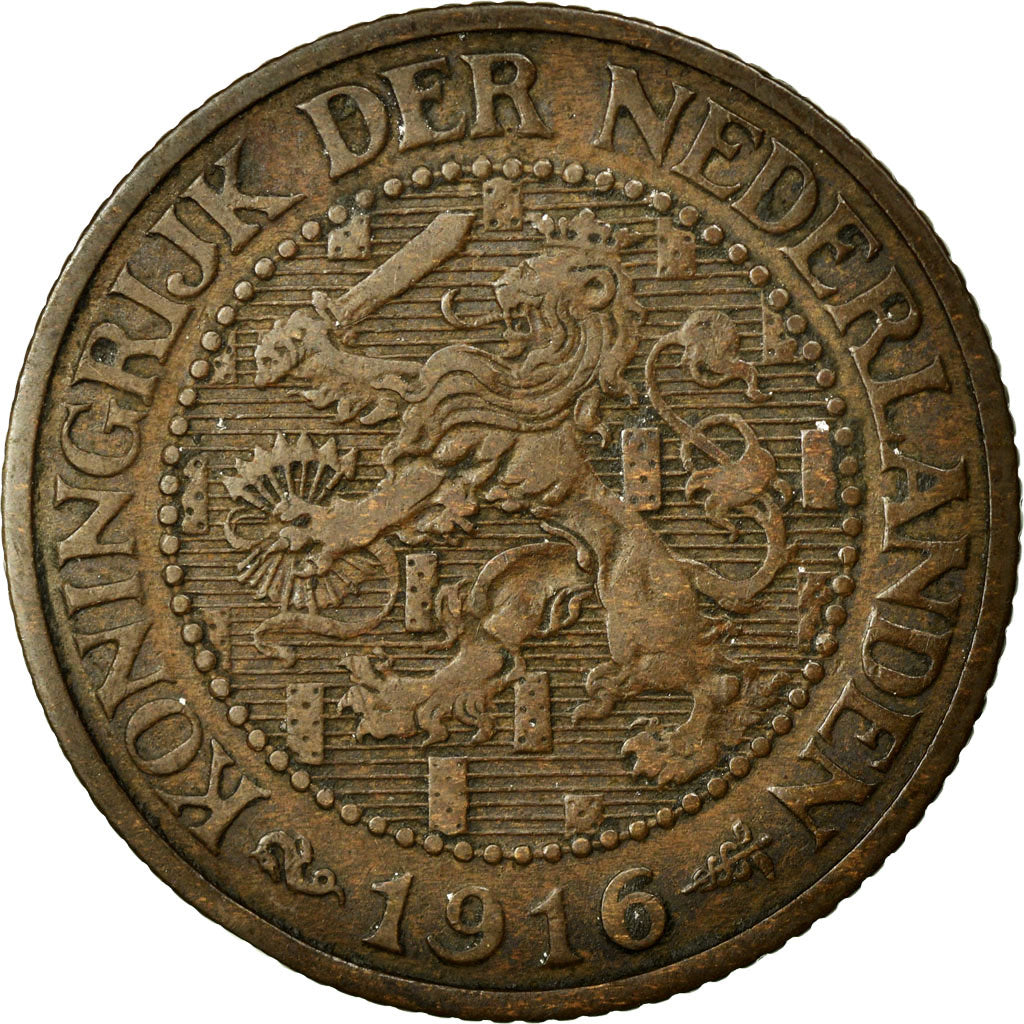 Coin, Netherlands, Wilhelmina I, 2-1/2 Cent, 1916, EF(40-45), Bronze, KM:150