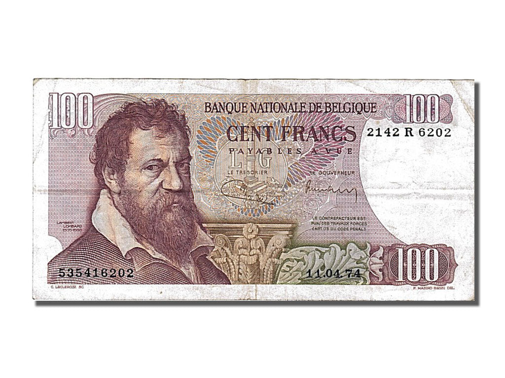 Belgium, 100 Francs, 1974, KM #134b, 1974-04-11, EF(40-45), R