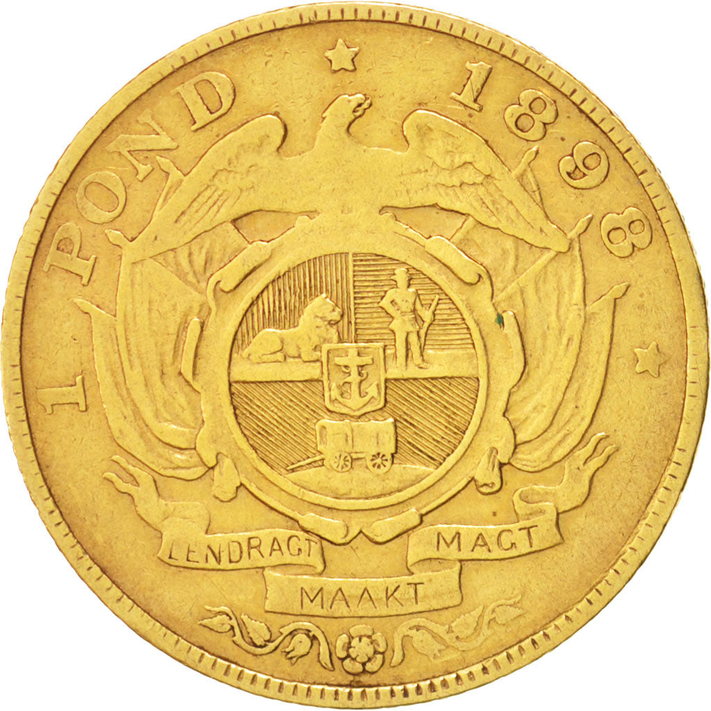 South Africa, Pond, Een, 1898, VF(30-35), Gold, KM:10.2