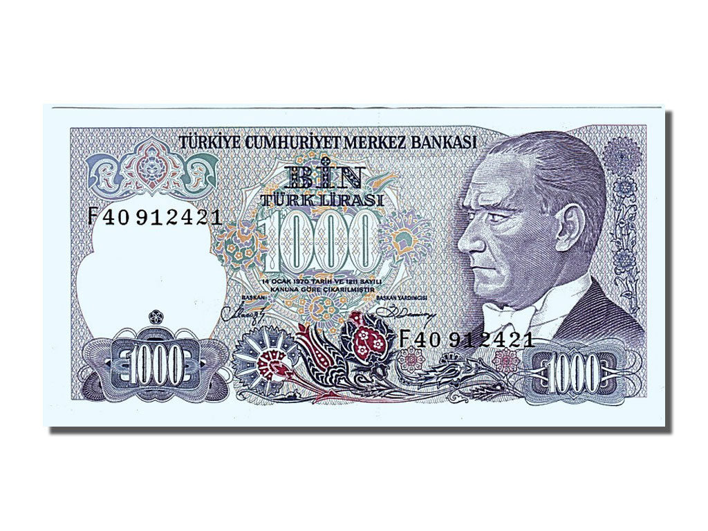Turkey, 1000 Lira, 1986, KM #196, UNC(60-62), F