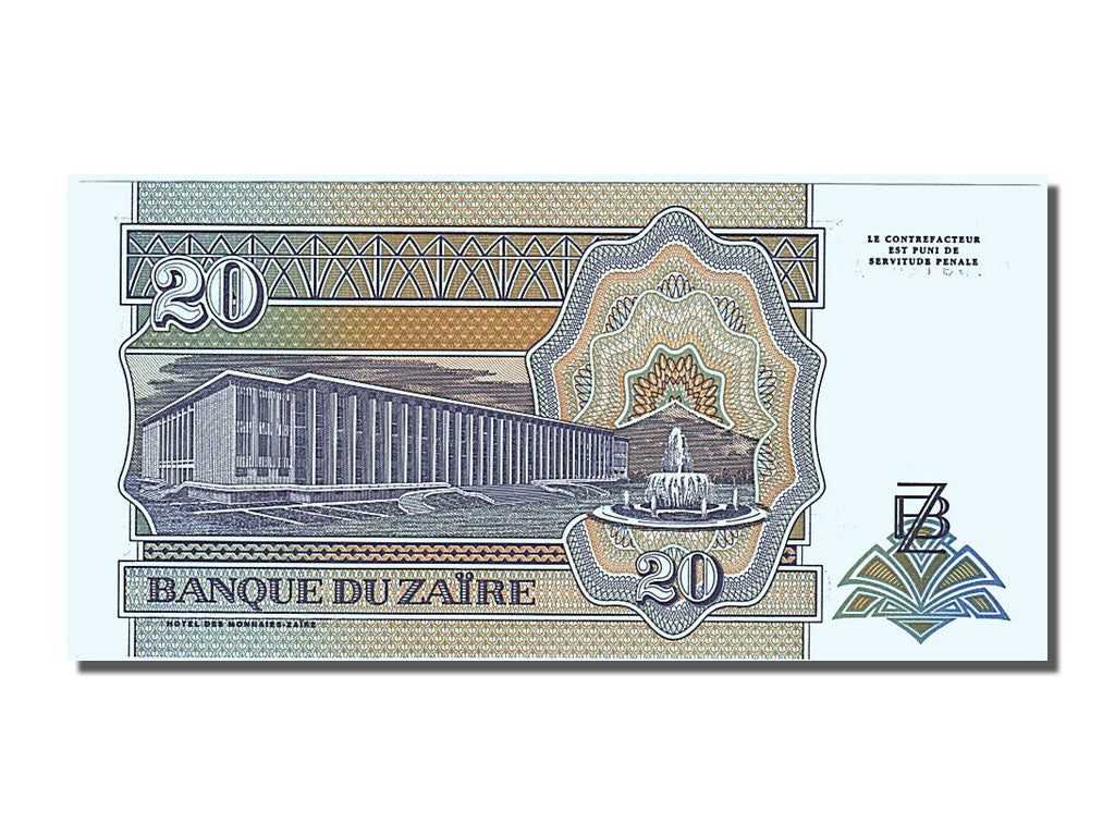 Billet, Zaïre, 20 Nouveaux Zaïres, 1993, 1993-06-24, NEUF
