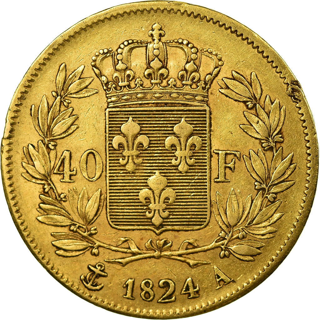Monnaie, France, Louis XVIII, Louis XVIII, 40 Francs, 1824, Paris, TTB, Or