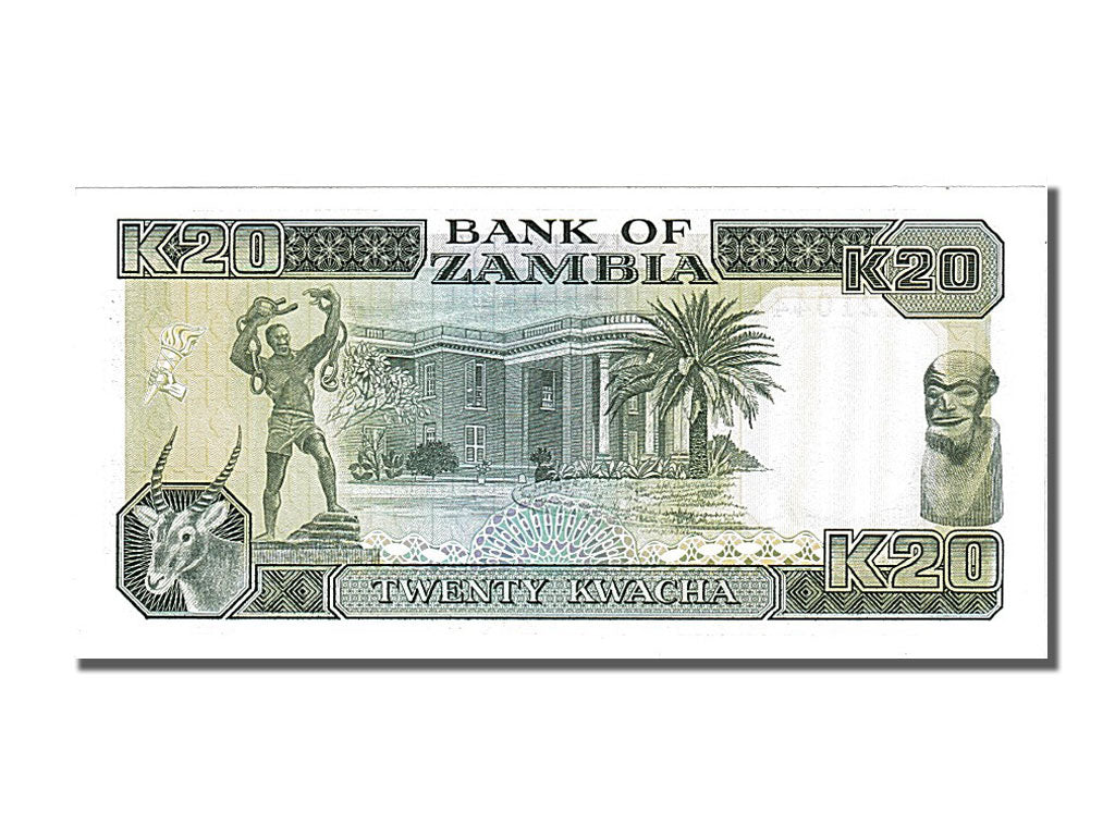 Billet, Zambie, 20 Kwacha, 1989, NEUF
