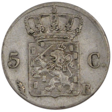 NETHERLANDS, 5 Cents, 1825, Brussels, KM #52, AU(50-53), Silver, 15, 0.84