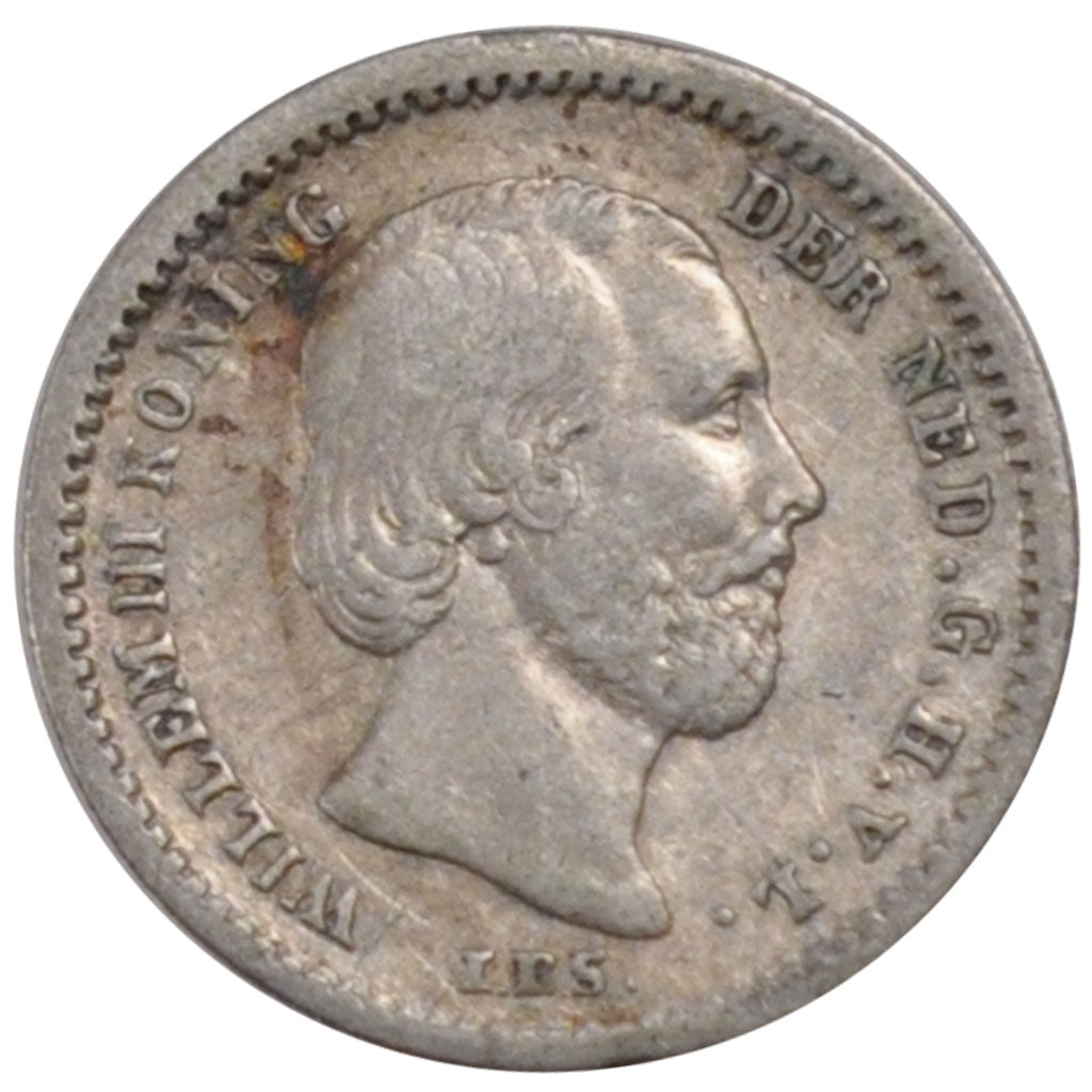 NETHERLANDS, 5 Cents, 1850, KM #91, AU(50-53), Silver, 12.5, 0.66