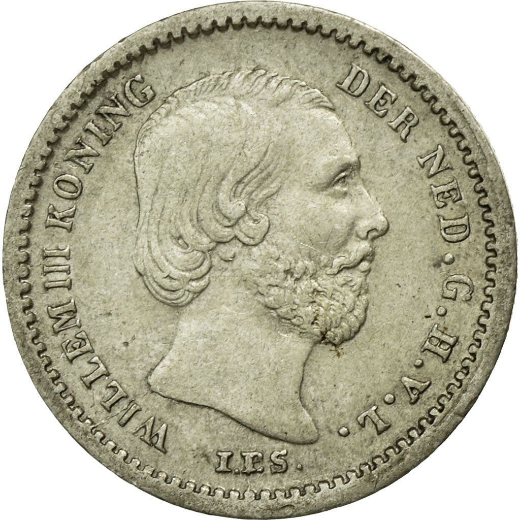 Coin, Netherlands, William III, 5 Cents, 1850, AU(50-53), Silver, KM:91