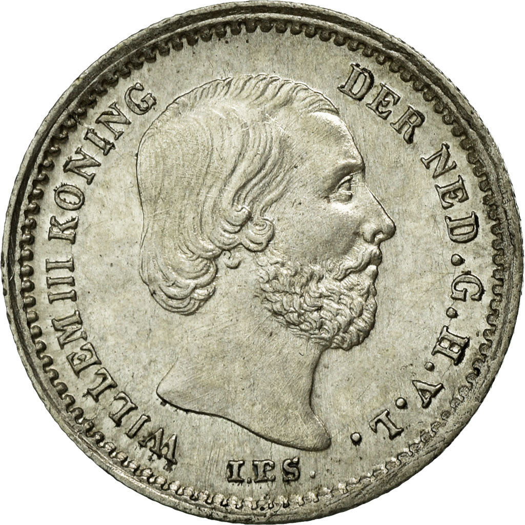 Coin, Netherlands, William III, 5 Cents, 1859, MS(60-62), Silver, KM:91