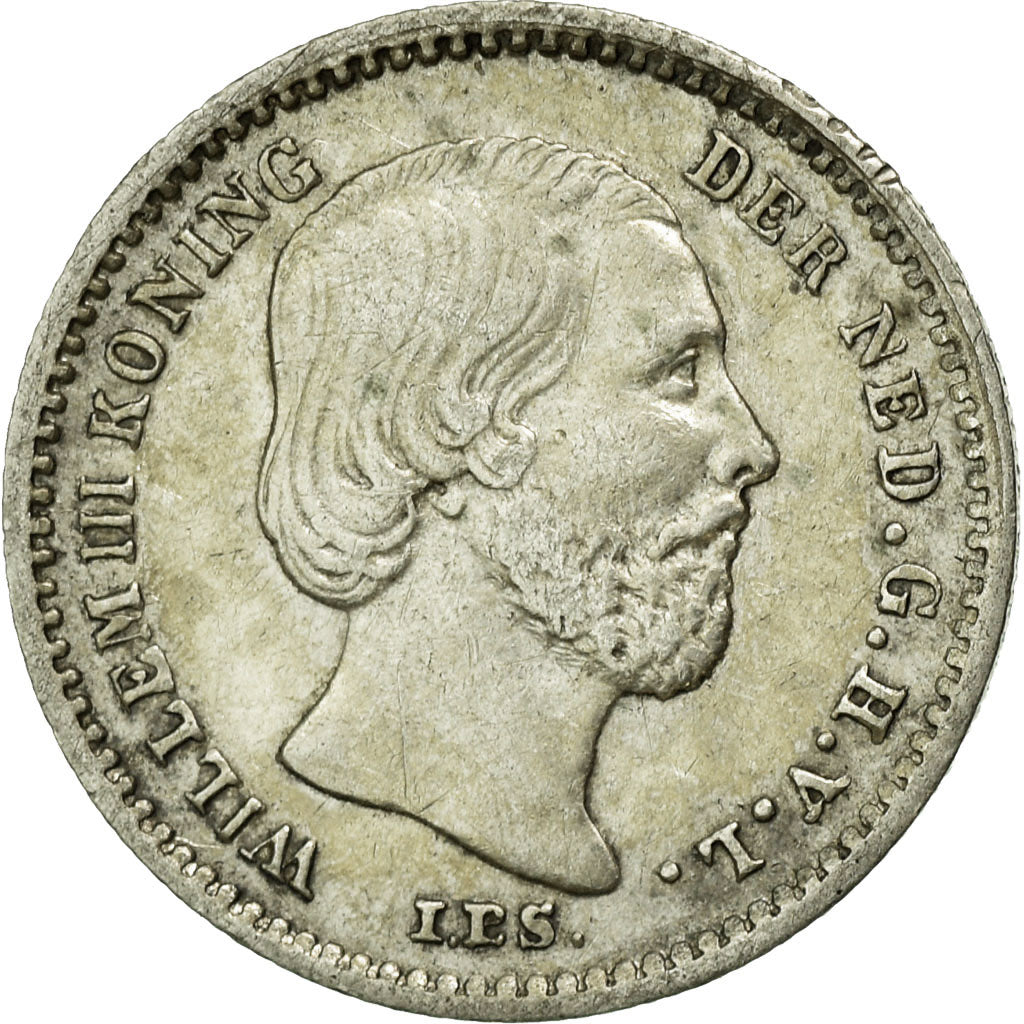 Coin, Netherlands, William III, 5 Cents, 1862, EF(40-45), Silver, KM:91
