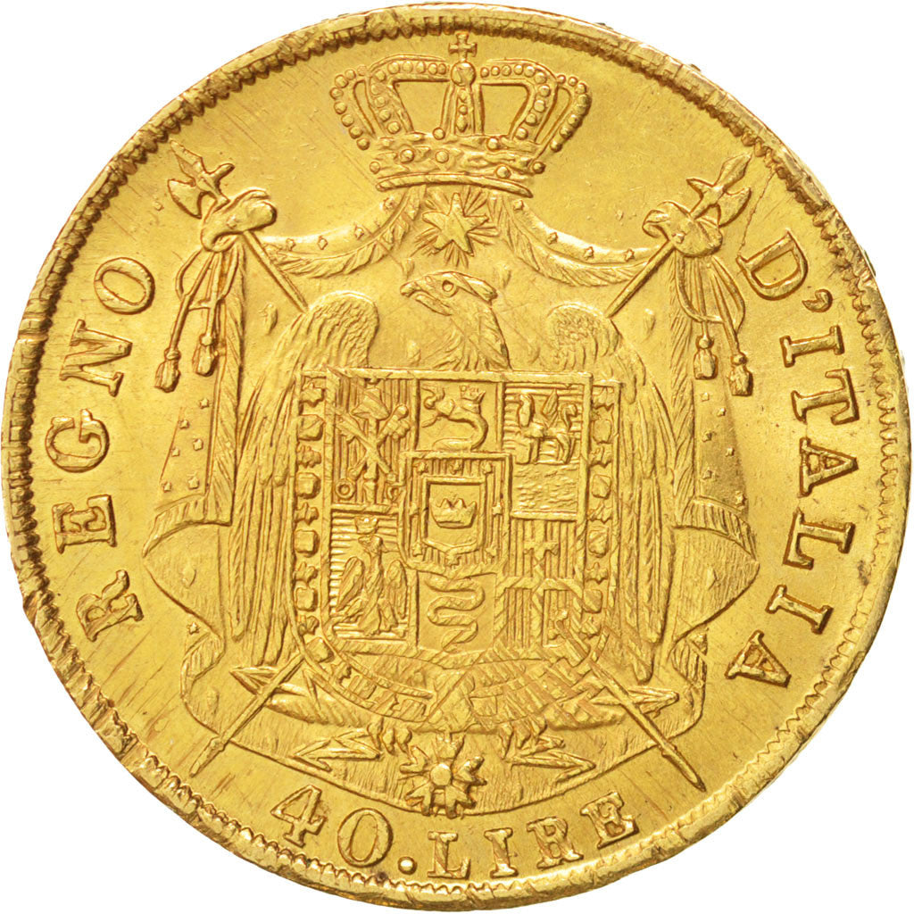 ITALIAN STATES, Napoleon I, 40 Lire, 1811, Milan, PCGS AU58, KM:12
