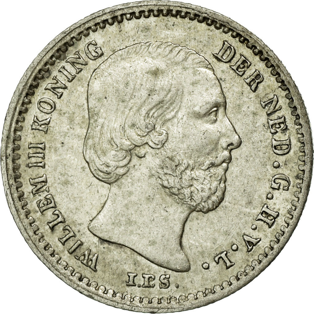 Coin, Netherlands, William III, 5 Cents, 1862, EF(40-45), Silver, KM:91