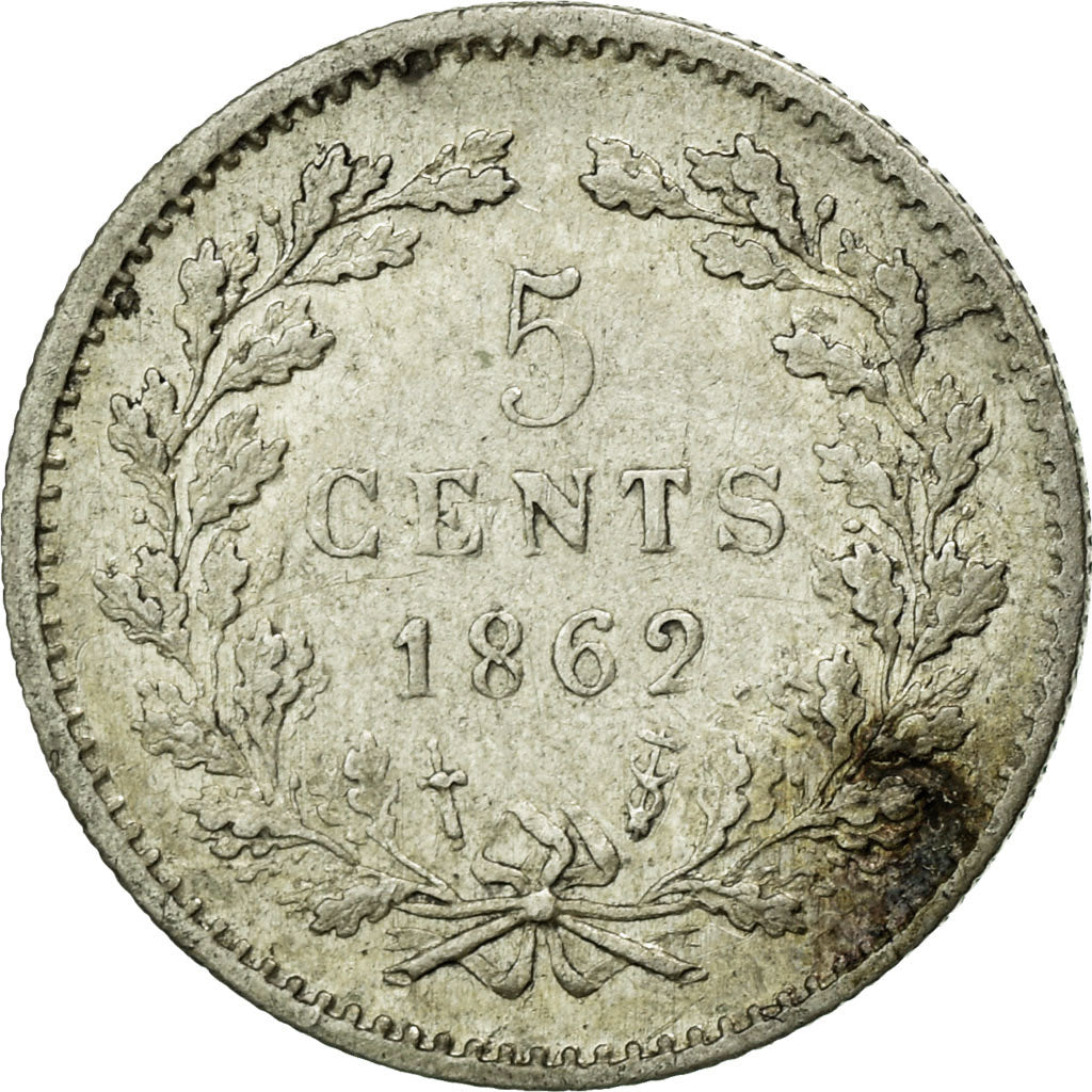 Coin, Netherlands, William III, 5 Cents, 1862, EF(40-45), Silver, KM:91