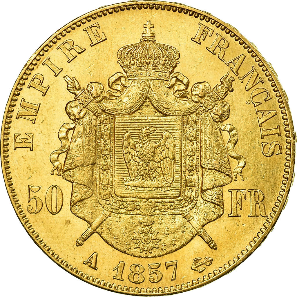 Munten, Frankrijk, Napoleon III, Napoléon III, 50 Francs, 1857, Paris, PR