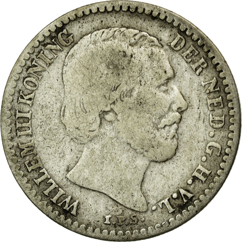 Coin, Netherlands, William III, 10 Cents, 1859, VF(30-35), Silver, KM:80