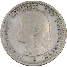 Moneda, Países Bajos, Wilhelmina I, 10 Cents, 1896, MBC+, Plata, KM:116