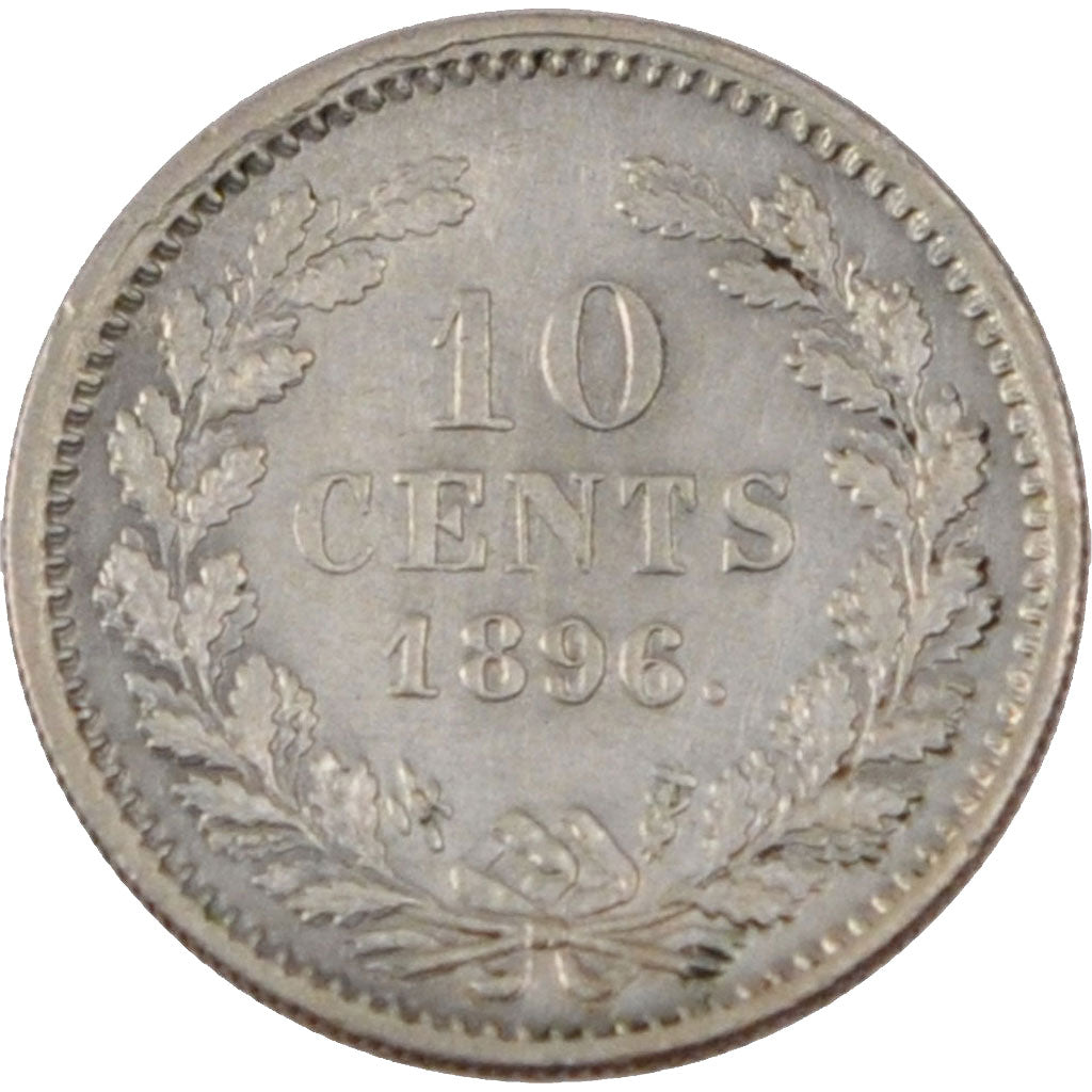 Moneta, Paesi Bassi, Wilhelmina I, 10 Cents, 1896, BB+, Argento, KM:116