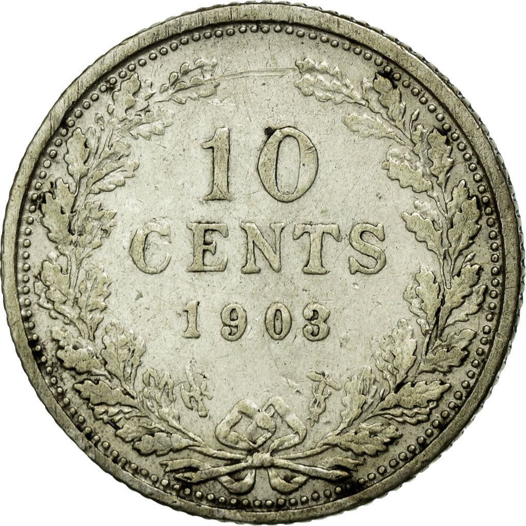 Coin, Netherlands, Wilhelmina I, 10 Cents, 1903, EF(40-45), Silver, KM:135