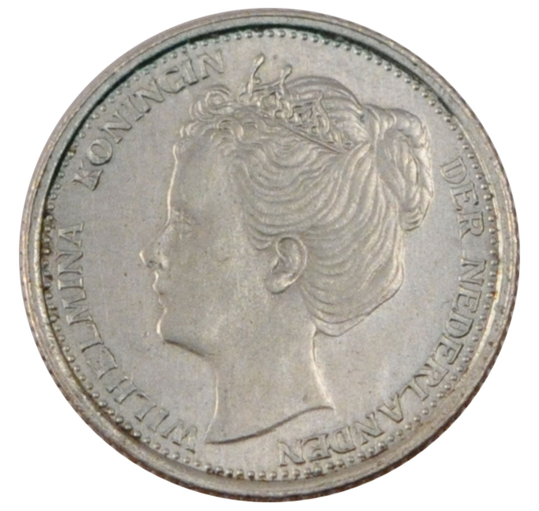 NETHERLANDS, 10 Cents, 1904, KM #136, AU(55-58), Silver, 15, 1.40