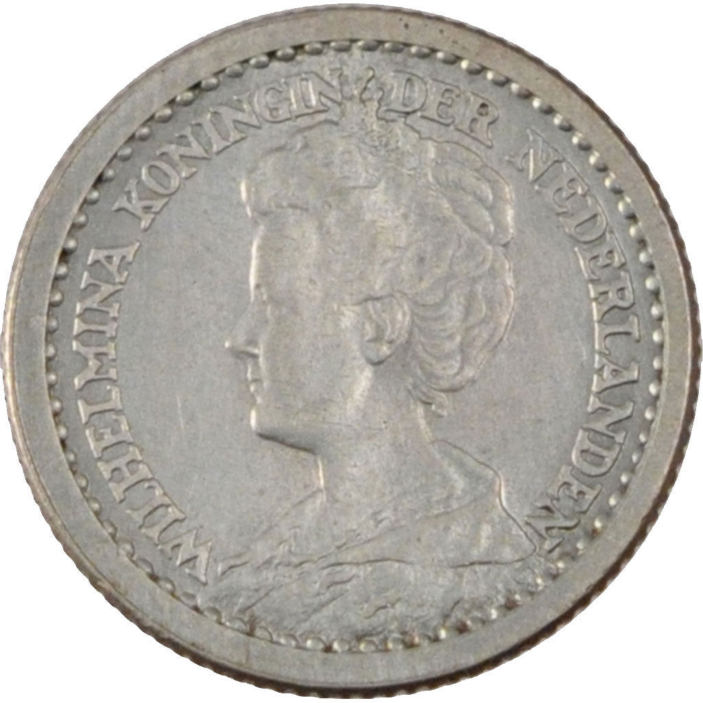 NETHERLANDS, 10 Cents, 1910, KM #145, AU(55-58), Silver, 15, 1.40