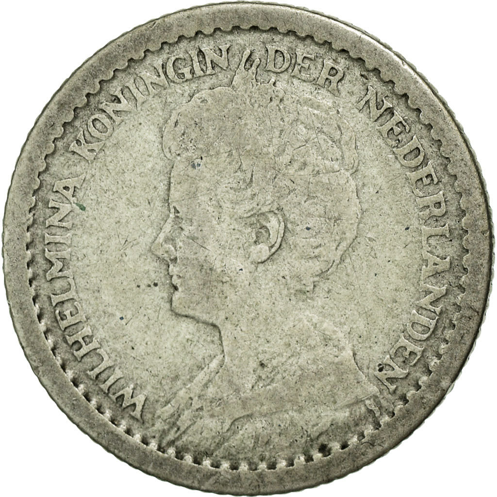 Coin, Netherlands, Wilhelmina I, 10 Cents, 1916, VF(20-25), Silver, KM:145