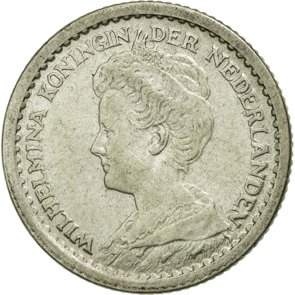Moneta, Paesi Bassi, Wilhelmina I, 10 Cents, 1918, BB+, Argento, KM:145