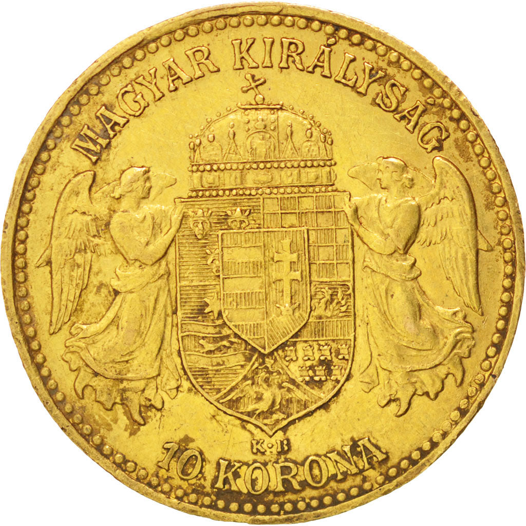 Hungary, Franz Joseph I, 10 Korona, 1909, Kormoczbanya, AU(50-53), Gold, KM:485