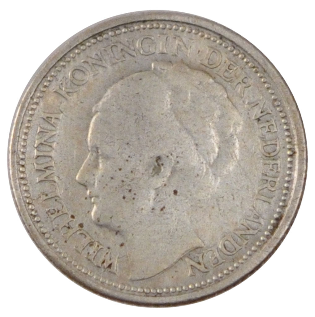 NETHERLANDS, 10 Cents, 1930, KM #163, VF(20-25), Silver, 15, 1.36