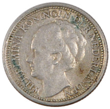 NETHERLANDS, 10 Cents, 1941, KM #163, EF(40-45), Silver, 15, 1.45