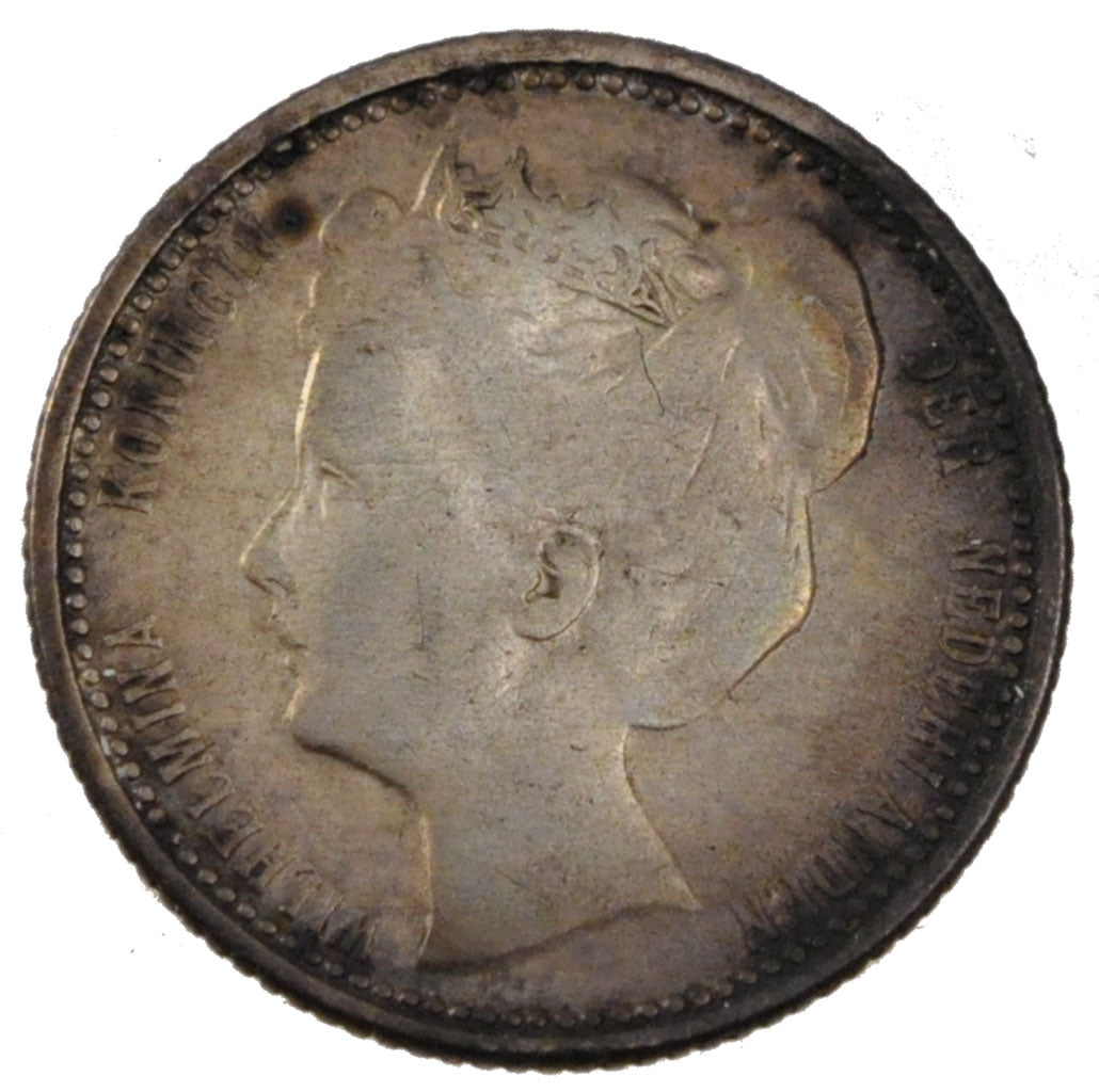NETHERLANDS, 25 Cents, 1905, KM #120.2, VF(30-35), Silver, 19, 3.53