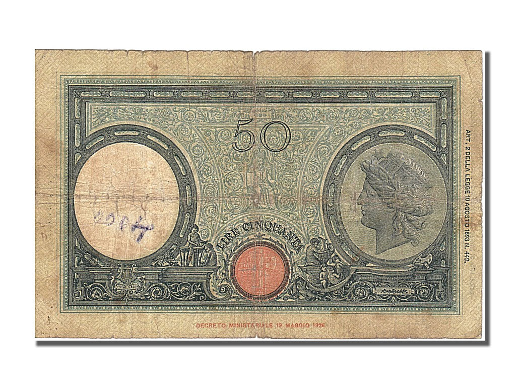 Italy, 50 Lire, 1943, KM #64, 1943-03-31, VF(30-35), R 18