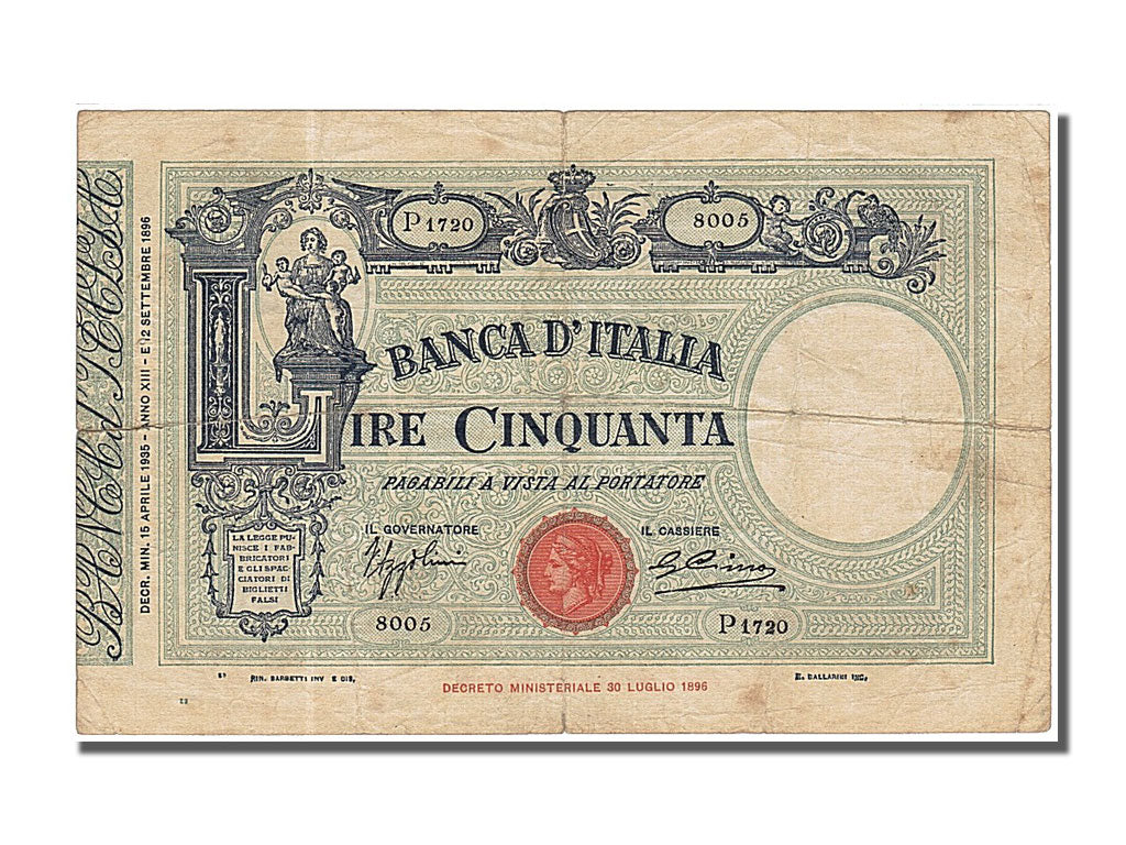 Italy, 50 Lire, 1935, 1935-04-15, EF(40-45), P 1720