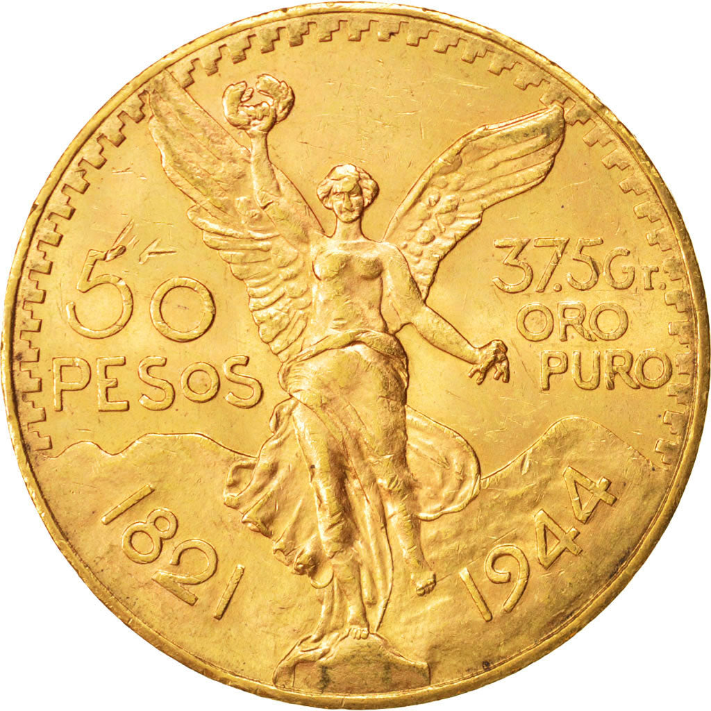 Mexico, 50 Pesos, 1944, Mexico City, SUP, Gold, KM:481