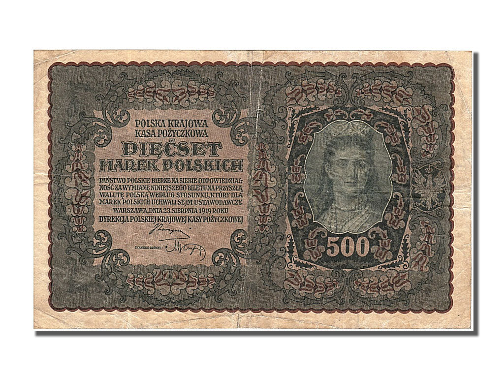 Poland, 500 Marek, 1919, KM #28, 1919-08-23, EF(40-45), BN