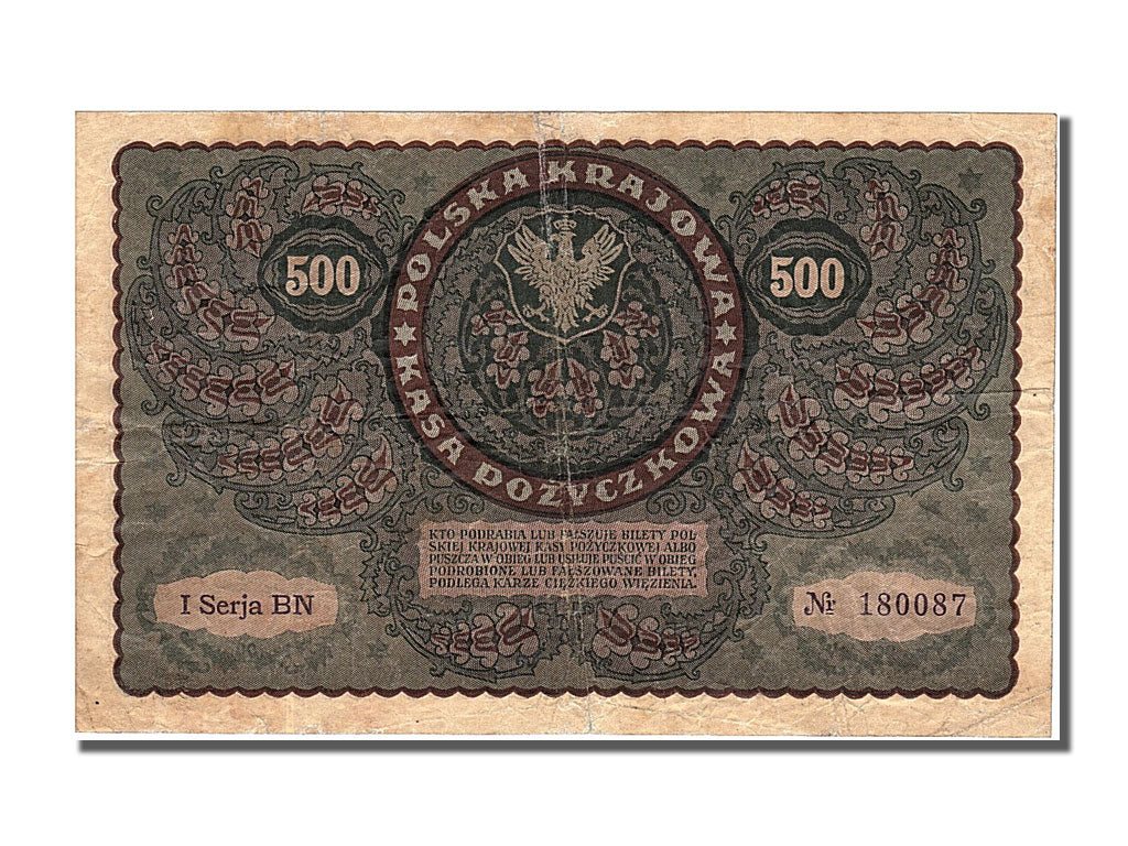 Poland, 500 Marek, 1919, KM #28, 1919-08-23, EF(40-45), BN