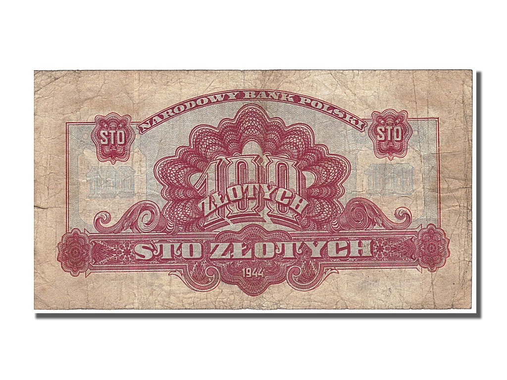 Poland, 100 Zlotych, 1944, KM #117a, VF(30-35), XA