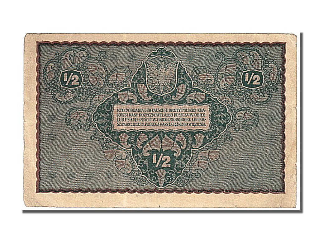Poland, 1/2 Marki, 1920, KM #30, 1920-02-07, UNC(63)