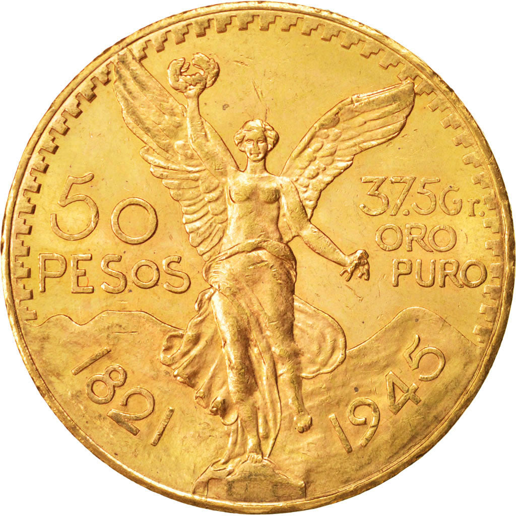 Mexico, 50 Pesos, 1945, Mexico City, SUP, Gold, KM:481