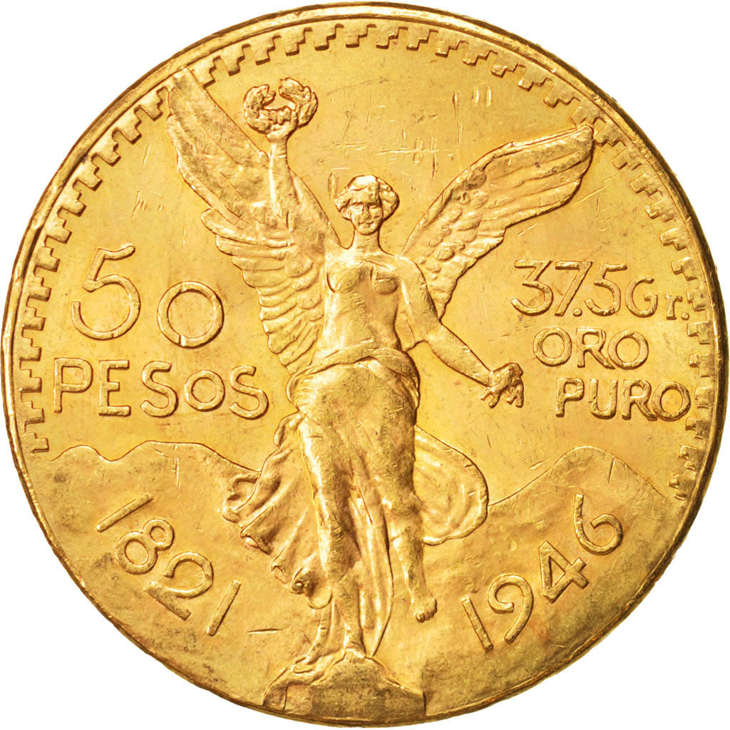 Mexico, 50 Pesos, 1946, Mexico City, AU(55-58), Gold, KM:481