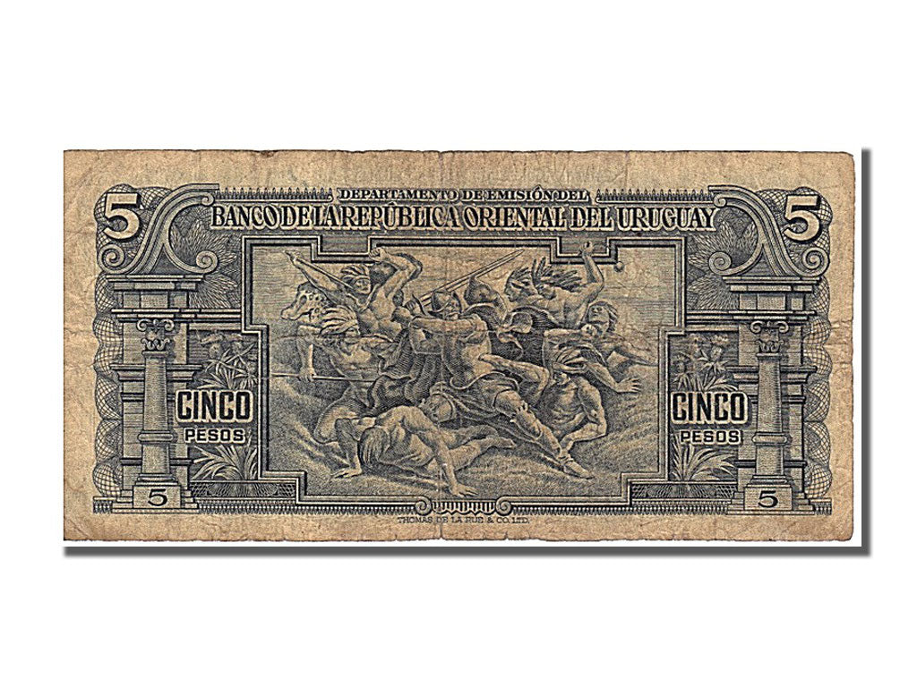Uruguay, 5 Pesos, 1939, KM #36a, EF(40-45), B