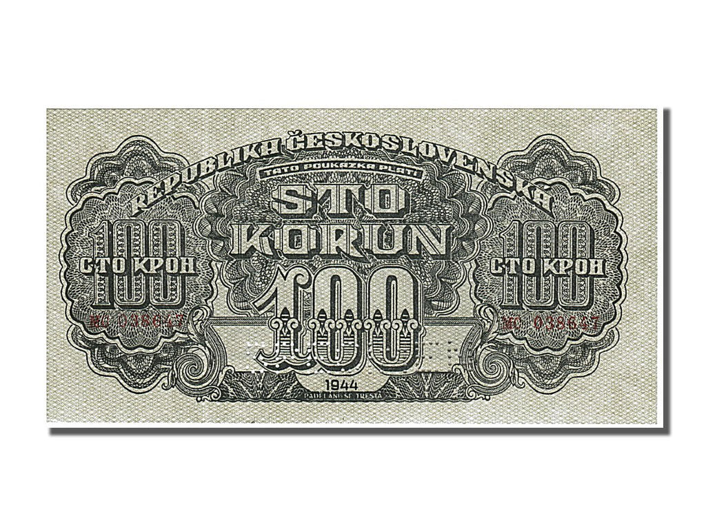Czechoslovakia, 100 Korun, 1944, KM #48a, UNC(65-70), MC