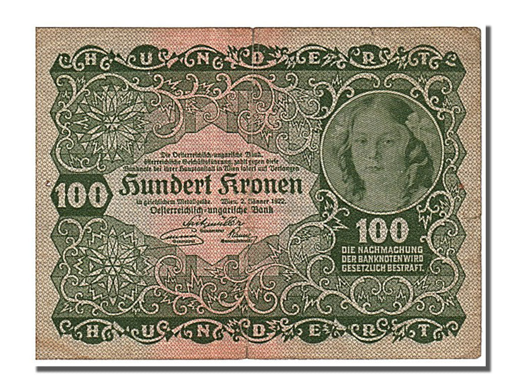 Austria, 100 Kronen, 1922, KM #77, 1922-01-02, EF(40-45), 1195