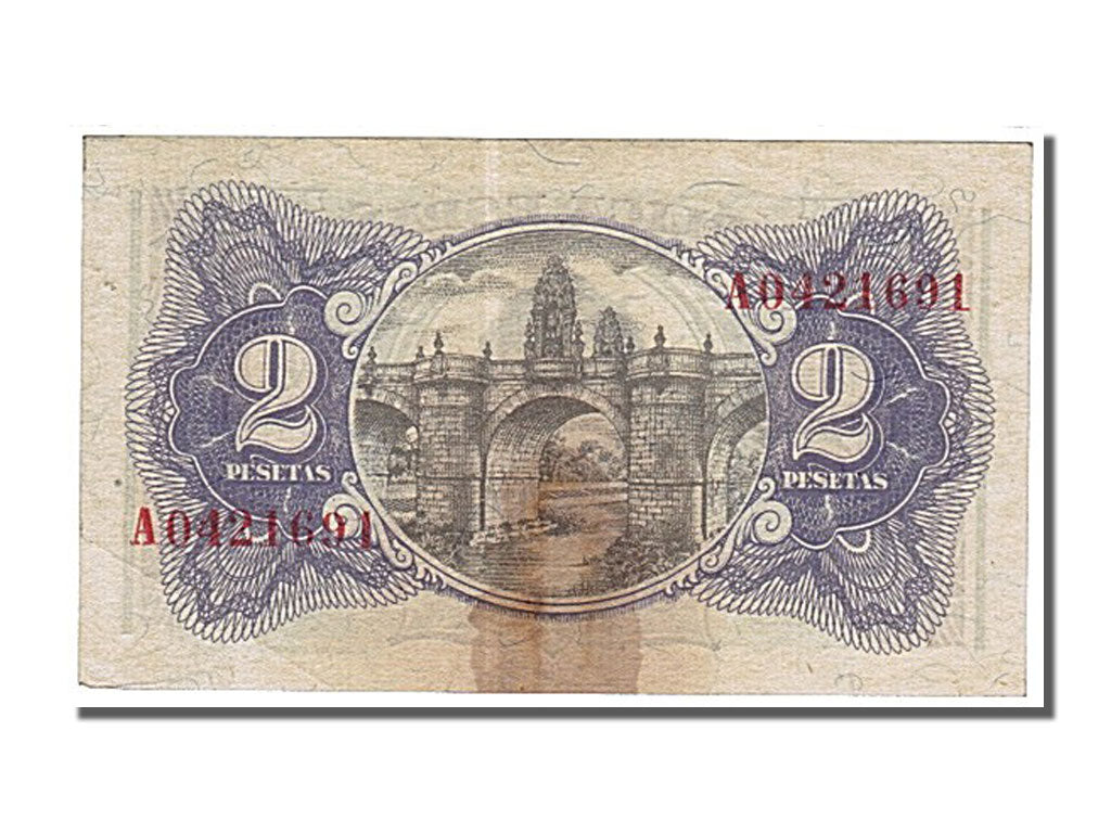 Spain, 2 Pesetas, 1938, KM #95, VF(20-25), A