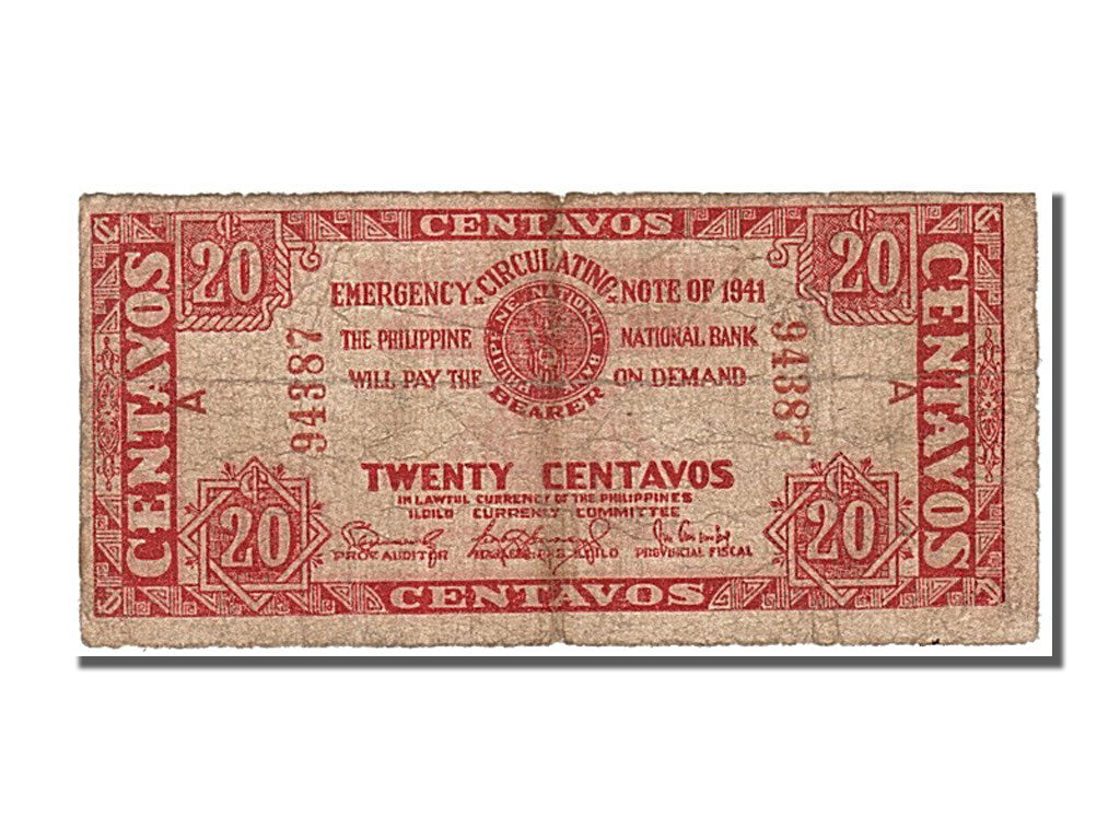 Philippines, 20 Centavos, 1941, KM #S303, EF(40-45), A