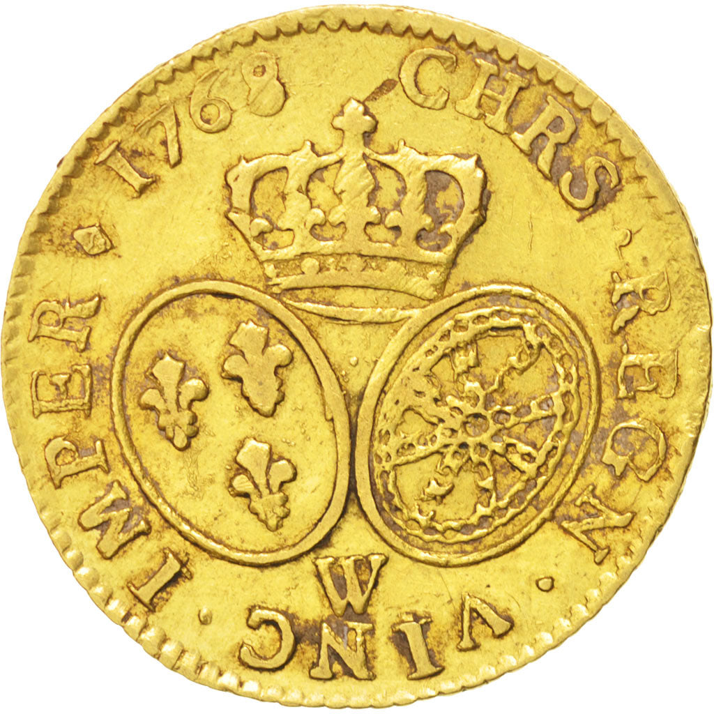 Coin, France, Louis d'Or, 1768, Lille, AU(50-53), Gold, Gadoury:341