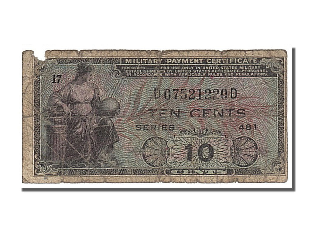 Etats-Unis, 10 Cents type Certificat de Paiement Militaire